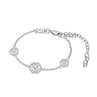 925 Silver Rabbit C. Rose Bracelet With Crystal Silver - One Size