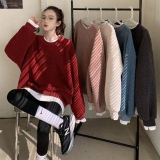 Long-sleeve Mock Two Piece Sweatshirt