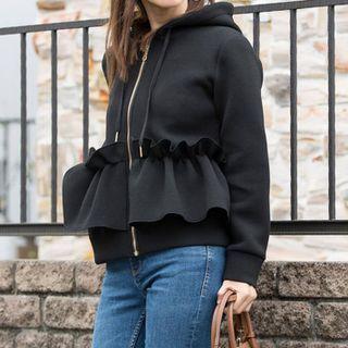 Ruffled Zip Hoodie