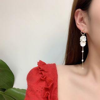 Shell Disc Dangle Earring 1 Pair - One Size