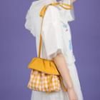 Plaid Crossbody Bag Gingham - Yellow & White - One Size