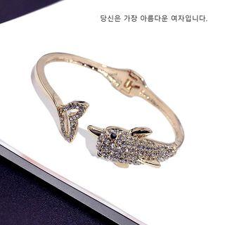 Rhinestone Dolphin Bangle Gold - One Size