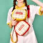 Chinese Characters Plaid Crossbody Bag
