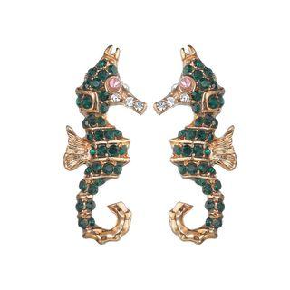 Rhinestone Seahorse Earring