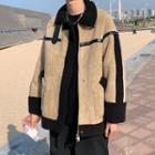 Fleece Lind Zip-up Biker Jacket