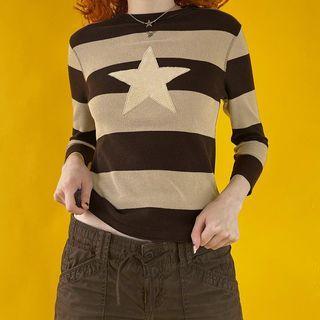 Striped Star Print Sweater