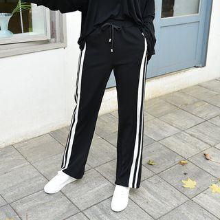 Striped Wide-leg Sweatpants
