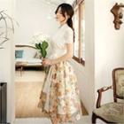 Floral Chiffon Midi Hanbok Skirt