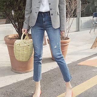 Cropped Boot-cut Skinny Jeans