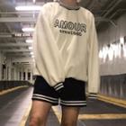 Lettering Round Neck Long Sleeve Sweatshirt