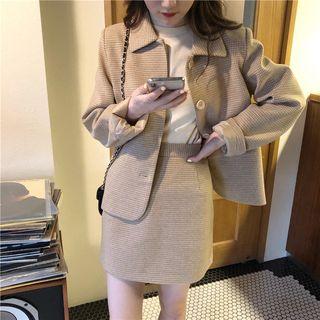 Single Breast Jacket / Mini A-line Skirt