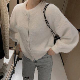 Furry Cardigan White - One Size