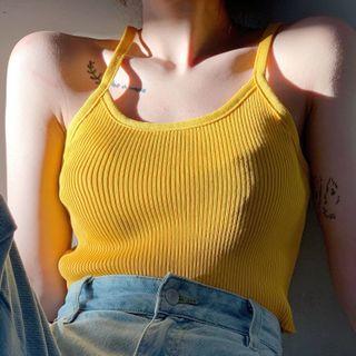 Cropped Rib Knit Camisole Top