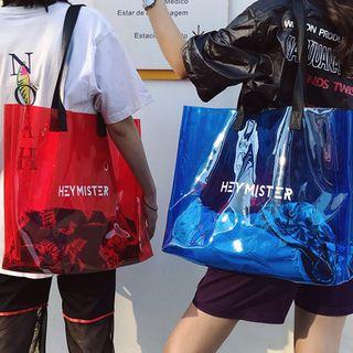 Transparent Lettering Tote Bag