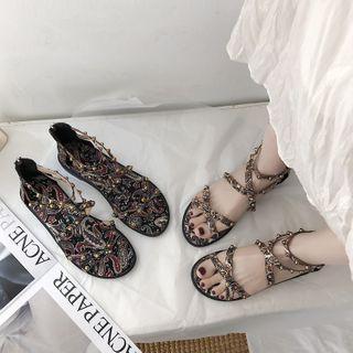 Printed Studded Sandals