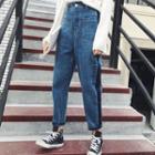 Cropped Wide-leg Panel Jeans