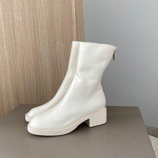 Zip Mid-calf High-heel Boots