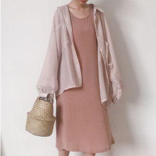 Set: Plain Light Jacket + Tank Dress