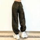 High-waist Leopard Print Sweatpants