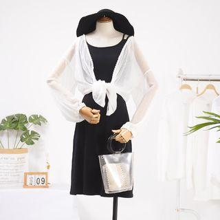 Spaghetti Strap Sheath Dress Black - One Size