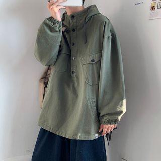 Cargo Half-button Hoodie