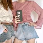 Set: Long-sleeve T-shirt + Crochet Camisole Top