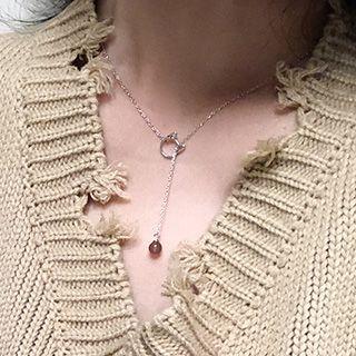 Cat Lariat Necklace Silver - One Size