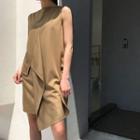 Sleeveless Asymmetrical Mini Shift Dress