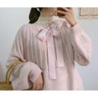 Tie-neck Sweater / Long-sleeve Lace Top