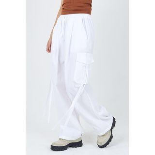 Drawstring Strap-detail Cargo Pants