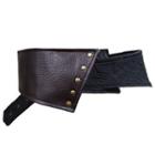 Studded Faux Leather Belt Coffee & Black - One Size