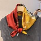 Flower Silk Scarf Yellow & Red - One Size
