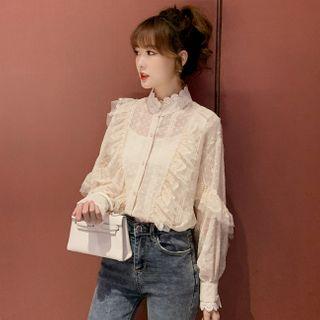 Long-sleeve Ruffle Lace Shirt