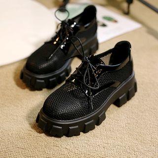 Platform Lace-up Mesh Shoes