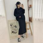 Monotone Sweatshirt & Skirt Lounge Set
