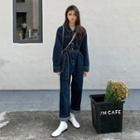 Long-sleeve Denim Jumpsuits