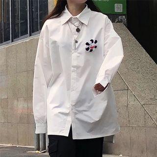 Flower Detail Plain Shirt