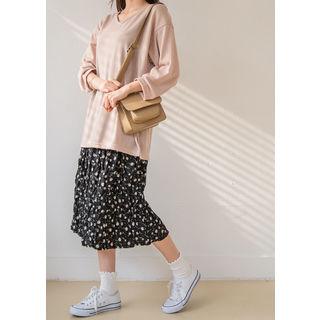 Tall Size Knit Top & Floral Slipdress Set