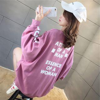 Long-sleeve Letter Print Oversize Pullover