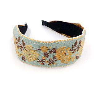 Embroidered Flower Fabric Headband