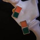 Colour Block Rectangular Earring 1 Pair - D60a - Stud Earring - One Size
