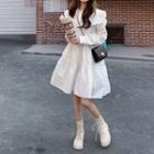 Long-sleeve Collared Loose Fit Dress
