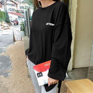 Plus Size Letter Oversized Longline T-shirt