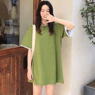 Contrast Trim Short Sleeve Oversized T-shirt