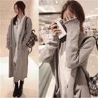 Long Button Cardigan Light Gray - One Size