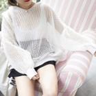 Mesh Hooded Knit Pullover
