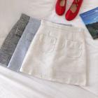 Tweed High-waist A-line Skirt
