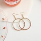 Rhinestone Hoop Earring 1 Pair - White & Pink - One Size