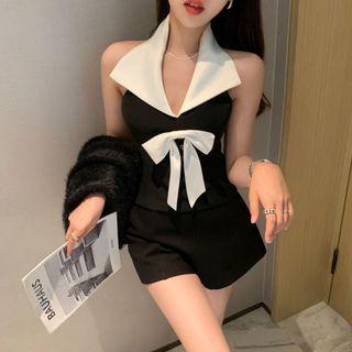 Halter-neck Bow Top / High Waist Shorts