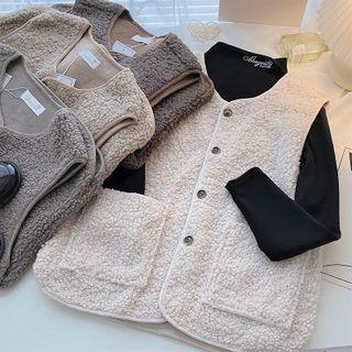 Single-breasted Plain Woolen Vest
